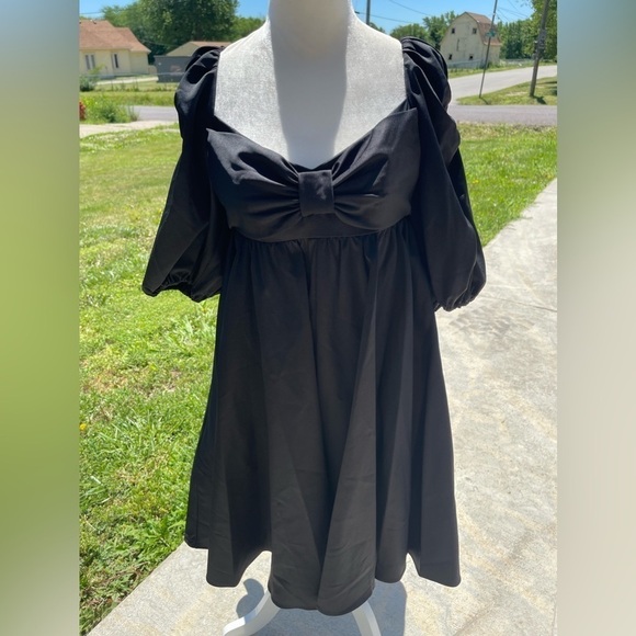 🆕 KATE SPADE NEW YORK
Beau Twill Mini Babydoll Grunge Goth dress Black Size 4 - Picture 2 of 9